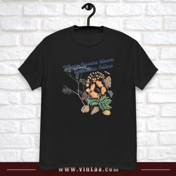 Where flowers bloom, butterflies follow - vintage shirts for men and women - Image 2
