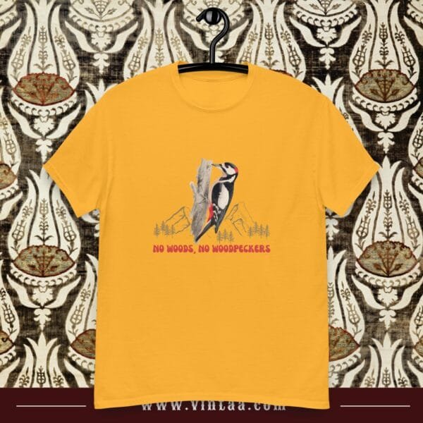 Nature Conservation T-Shirt – “No Woods, No Woodpeckers” - Image 4