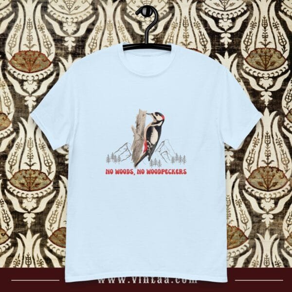 Nature Conservation T-Shirt – “No Woods, No Woodpeckers” - Image 5