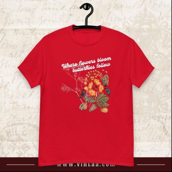 Where flowers bloom, butterflies follow - vintage shirts for men and women - Image 3