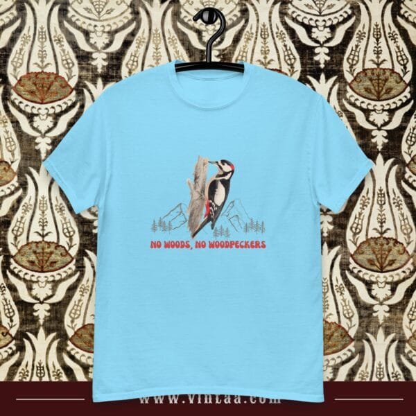 Nature Conservation T-Shirt – “No Woods, No Woodpeckers” - Image 6
