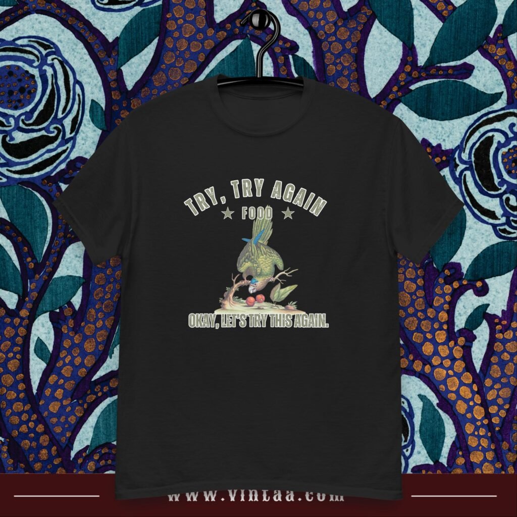Try, try again, Vintage Graphic T-Shirt for Men: