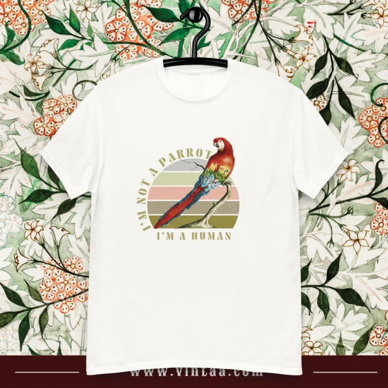 I am not a Parrot, I am a Human - cute animal vintage tees