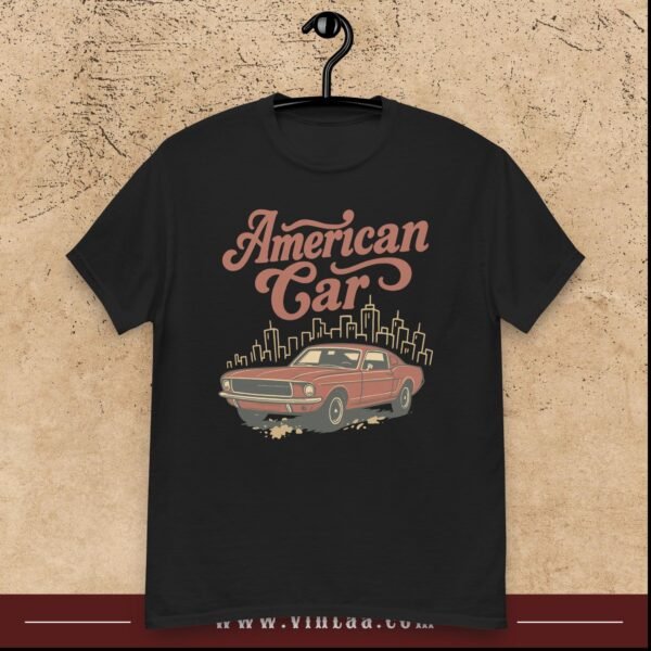"American Car" Retro Graphic Tee – Vintage Muscle Car Design - Image 2