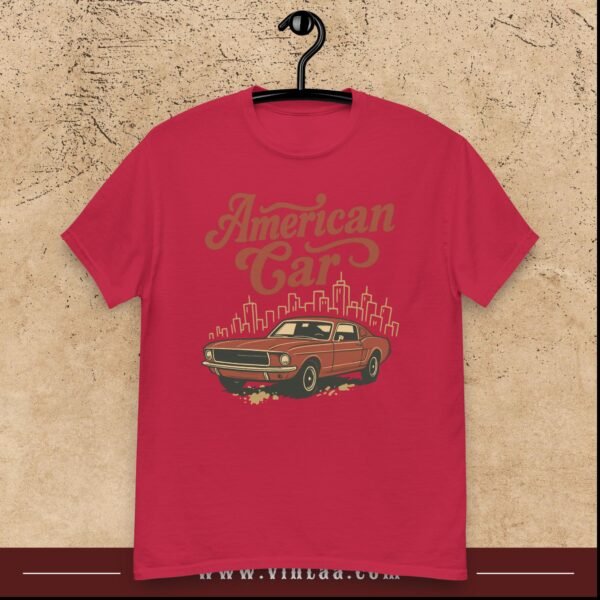 "American Car" Retro Graphic Tee – Vintage Muscle Car Design - Image 6