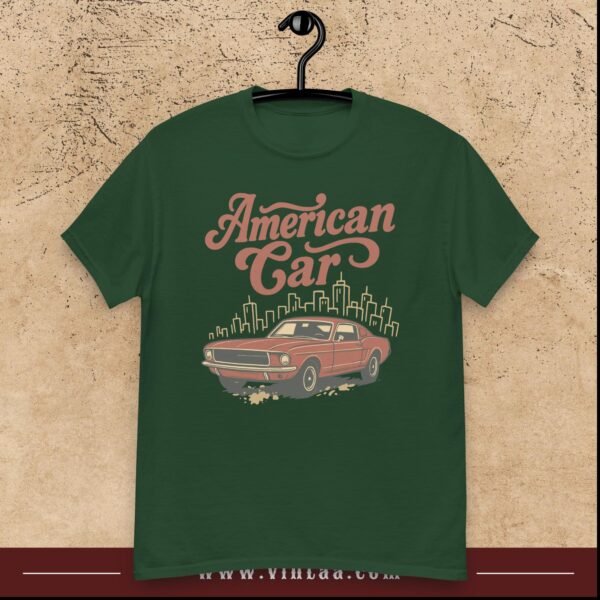 "American Car" Retro Graphic Tee – Vintage Muscle Car Design - Image 8