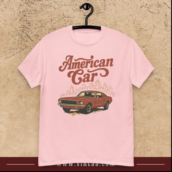 "American Car" Retro Graphic Tee – Vintage Muscle Car Design - Image 3