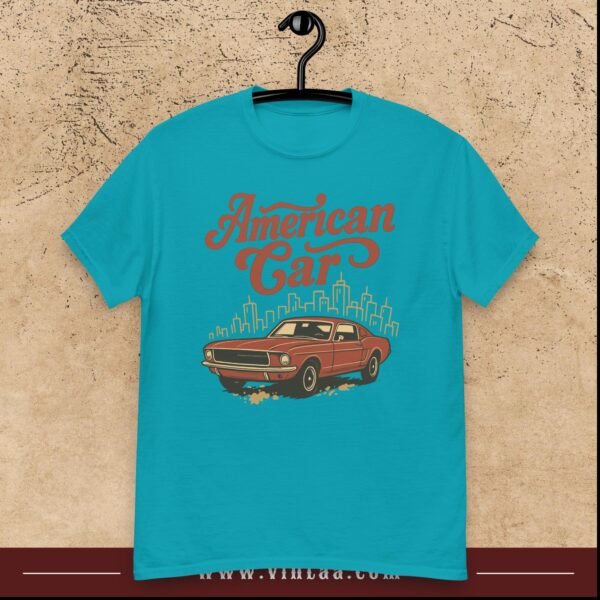 "American Car" Retro Graphic Tee – Vintage Muscle Car Design - Image 9
